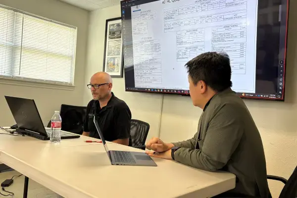 fork lift lifting container