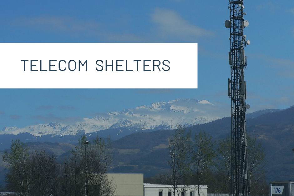 shipping container prefab equipment shelters in a row
