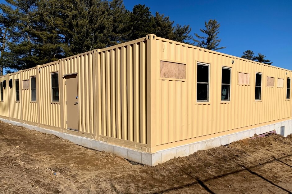 Factory floor plan design with shipping containers 