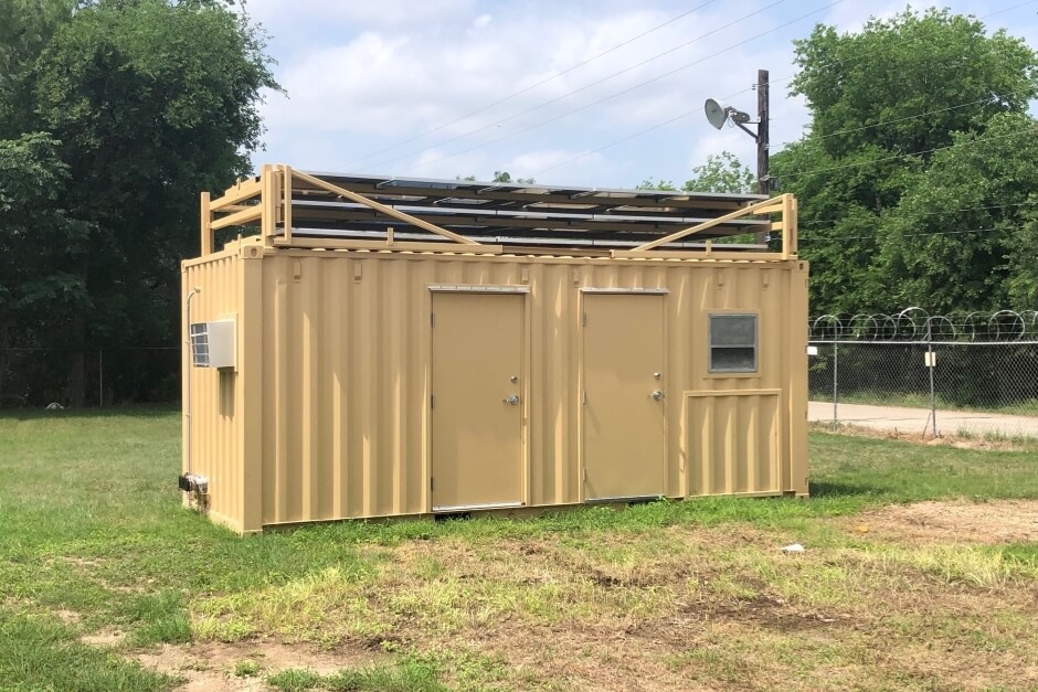 Interior of conex ups equipment enclosure