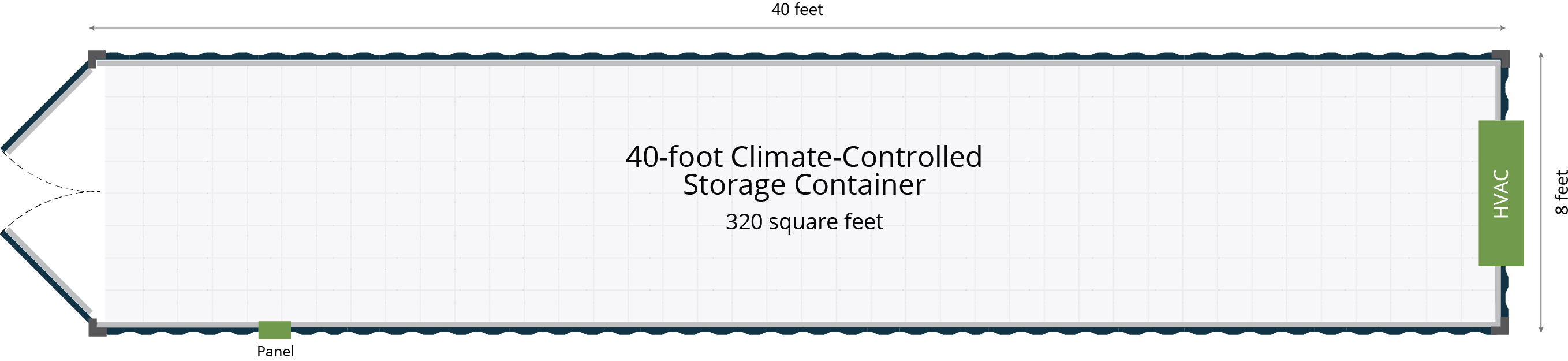 40-Foot Climate-Controlled Storage Container Floor Plan