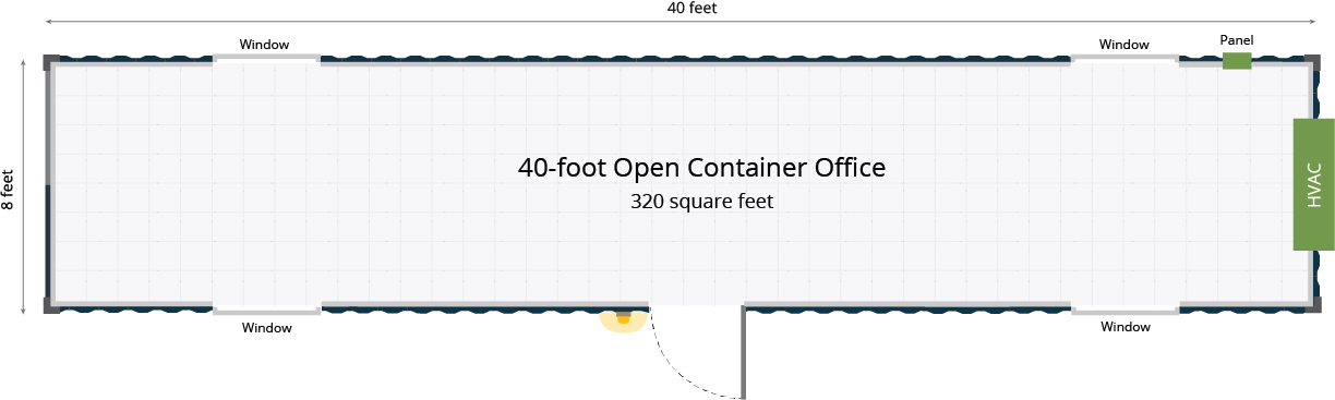 40-Foot Open Office Floor Plan