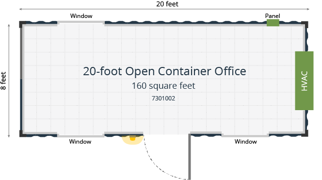 20-Foot Open Office Floor Plan
