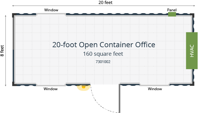 20-Foot Open Office Floor Plan