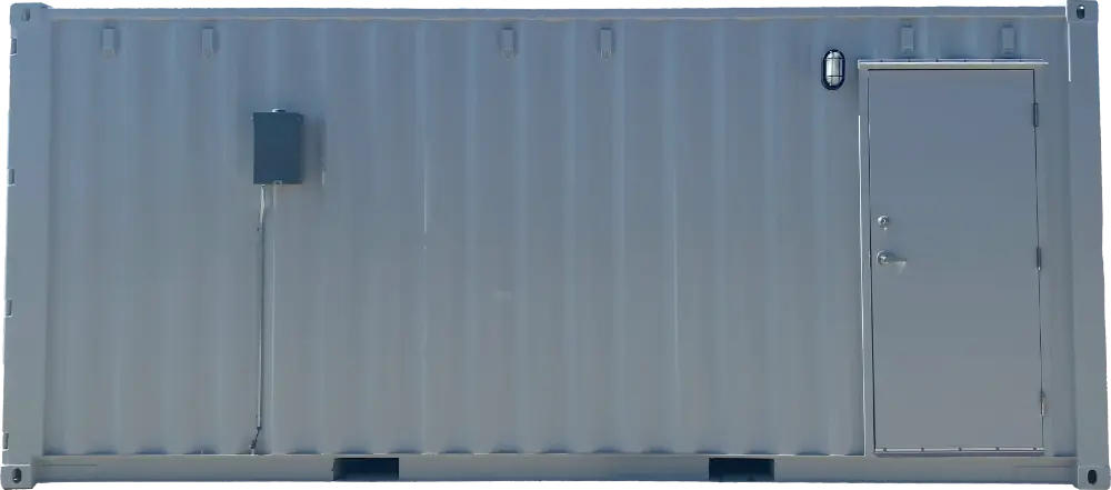 20-Foot Climate-Controlled Storage Container with Personnel Door Exterior Straight On