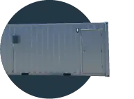 20-Foot Climate-Controlled Storage Container with Personnel Door shipping container side view in circular cutout