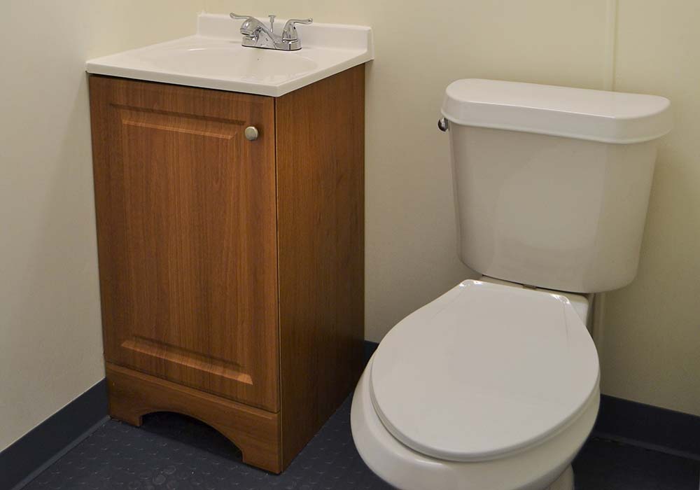 20-Foot Office with Half-Bathroom Interior