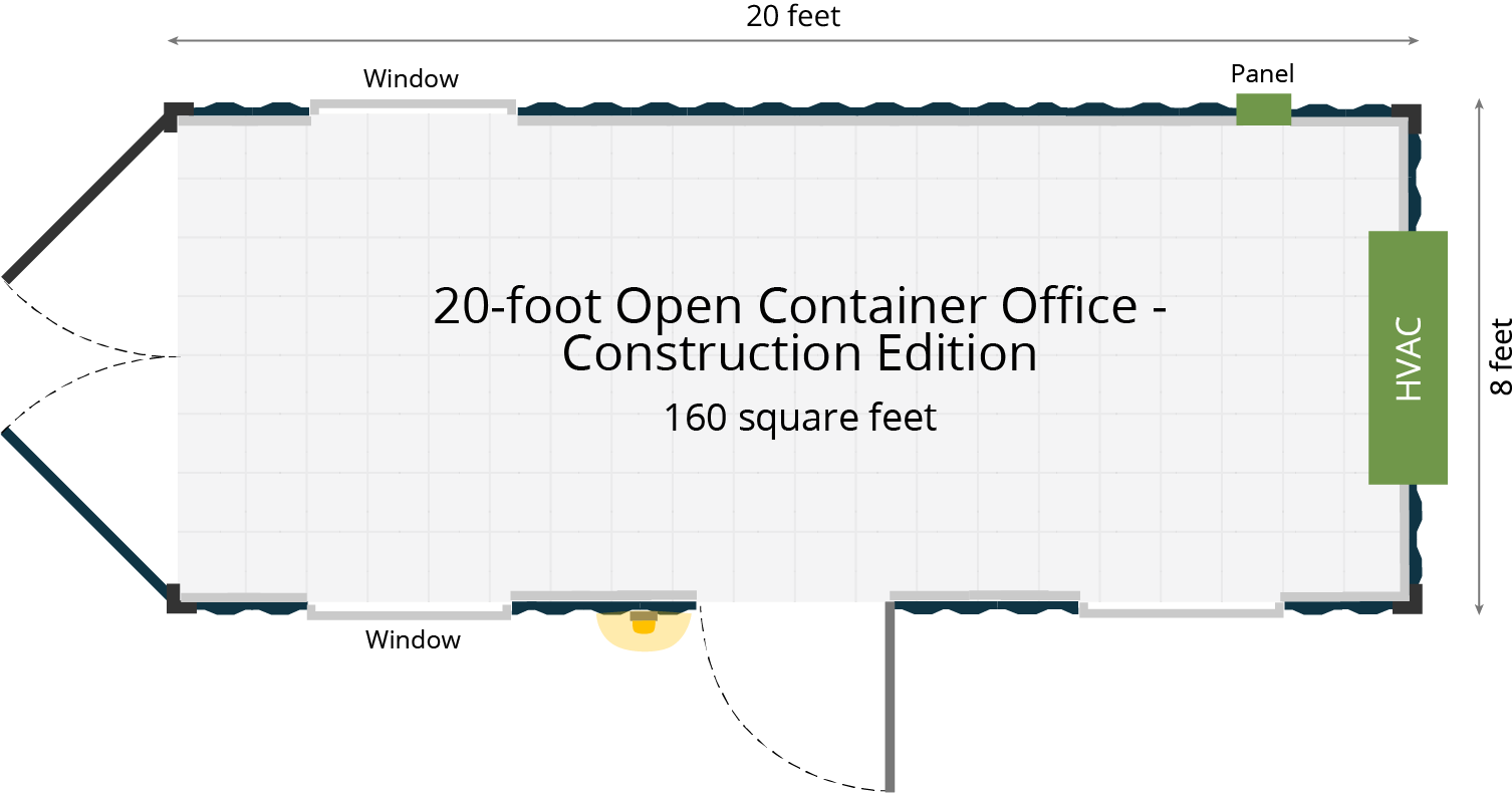 20-Foot Open Office - Construction Edition Floor Plan